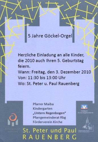 Einladung 5 Jahre Gckel-Orgel